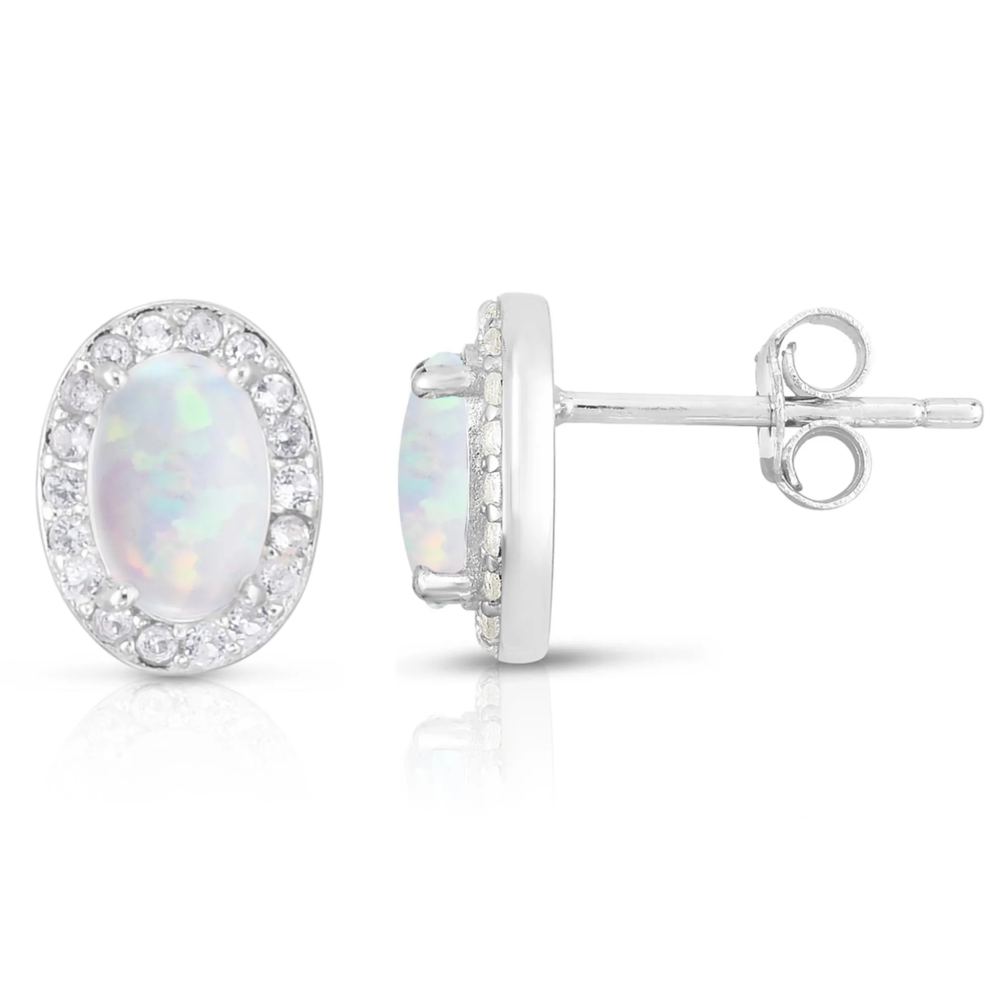 Jilco Inc Opal Earrings - Sterling Silver