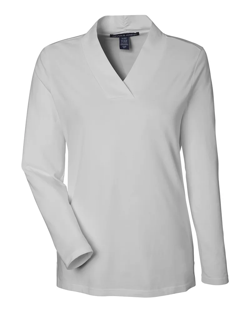 Devon and Jones® Women's Raleigh Shawl Collar Knit Top view 6