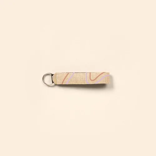 Burlap-Neoprene Wrist Strap Key Holder view 2