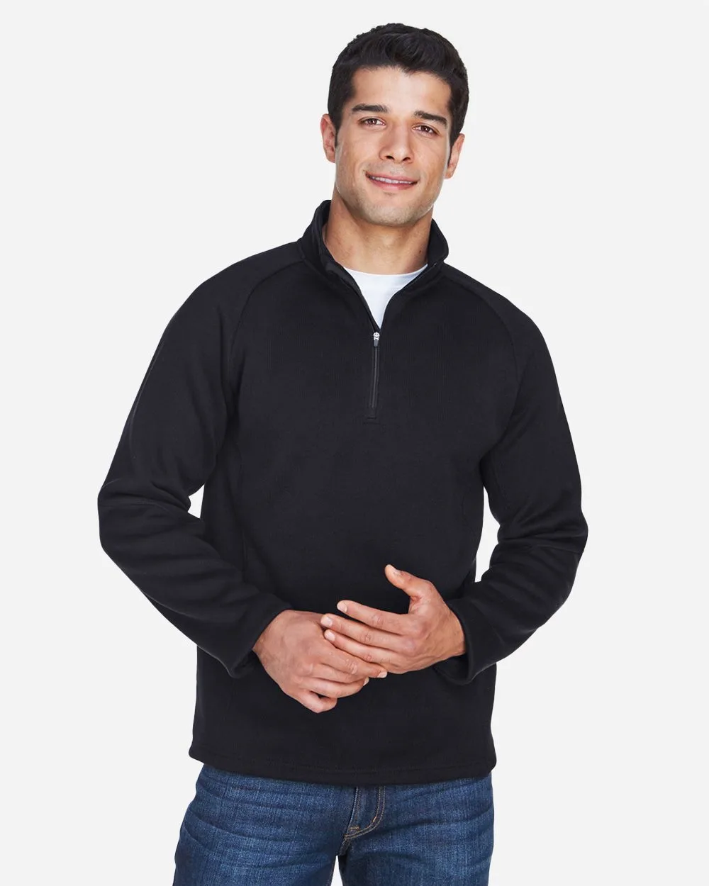 Devon and Jones® Unisex Bristol Sweater Fleece Quarter-Zip Pullover Sweater view 2