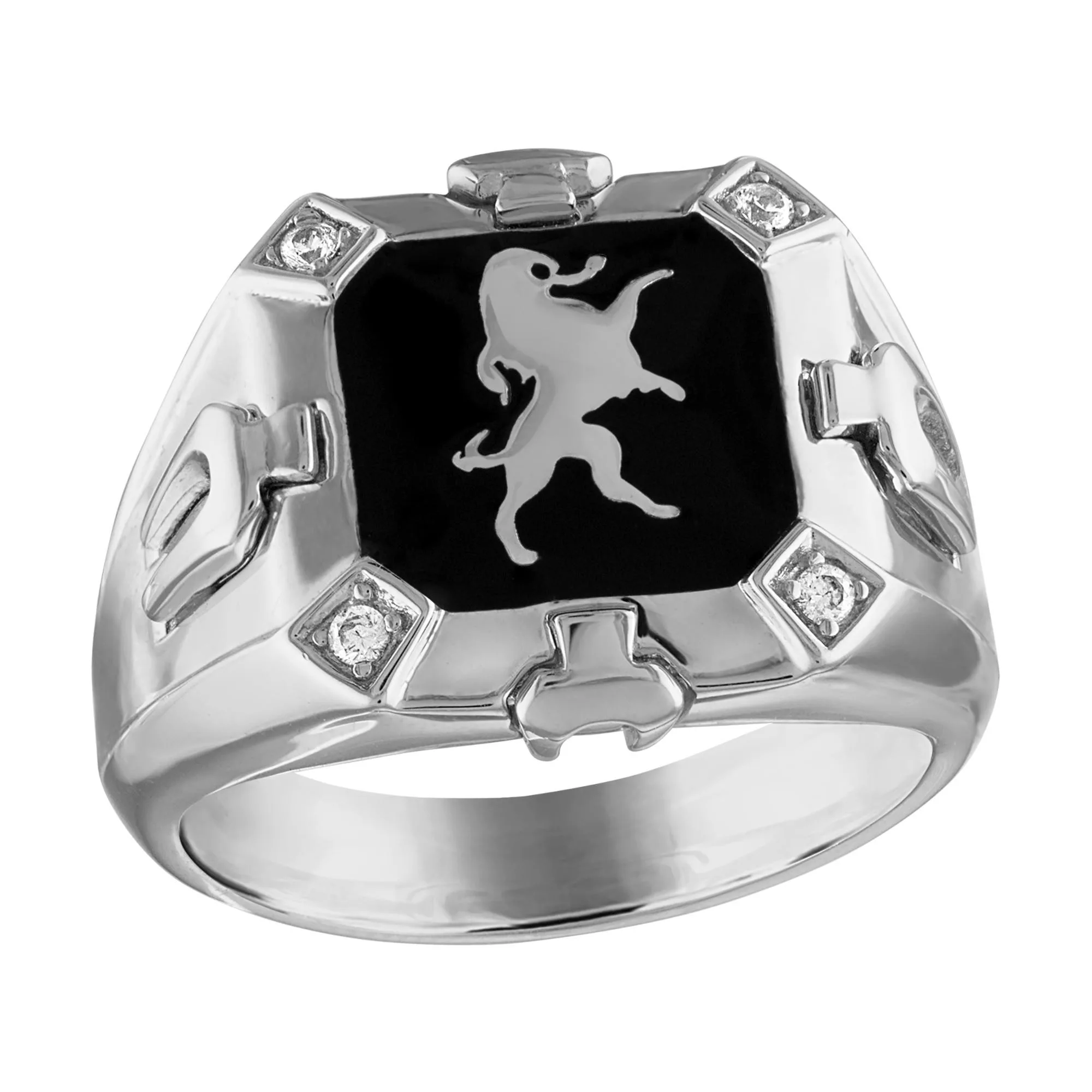 Bulova Jewelry Crest Of Bohemia Sterling Silver Diamond Ring - Size 11