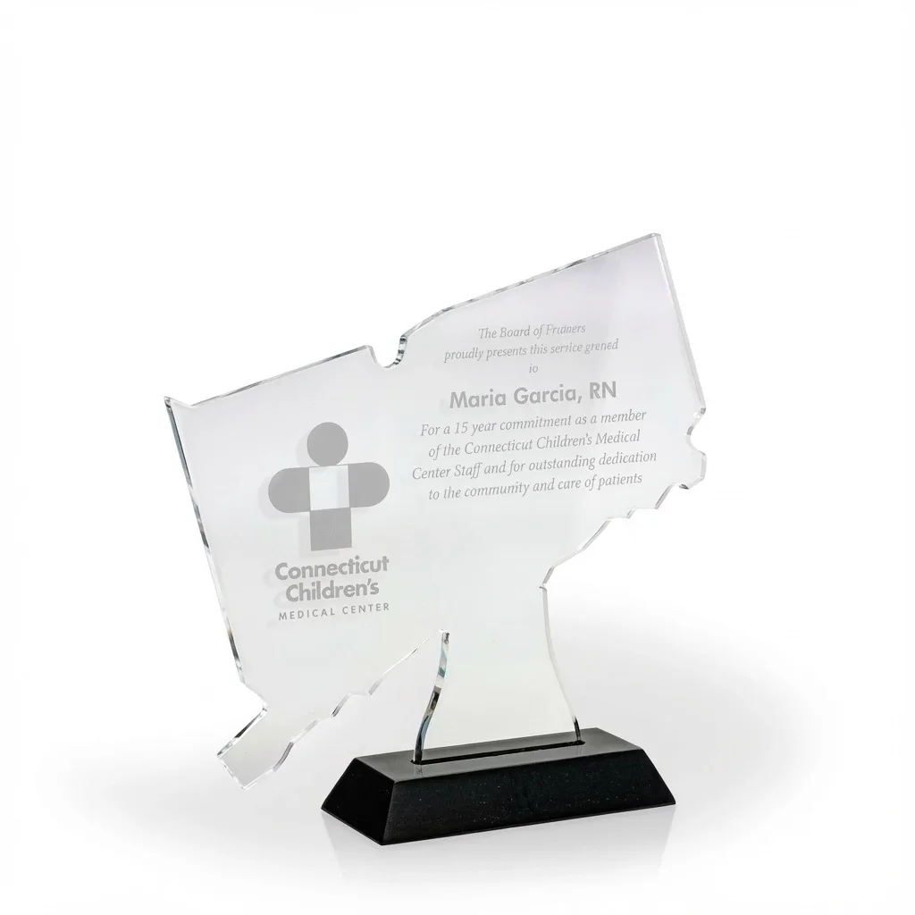 Connecticut Award with Black Wood Base