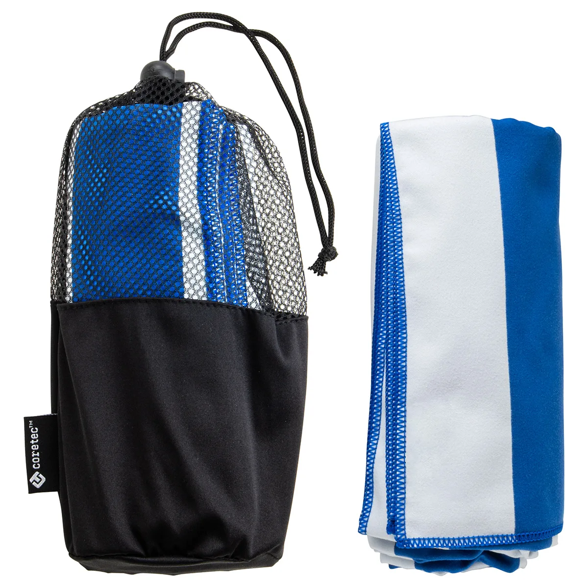 Sandpiper 30" x 60" Striped Microfiber Beach Towel with Net Carrying Pouch view 2