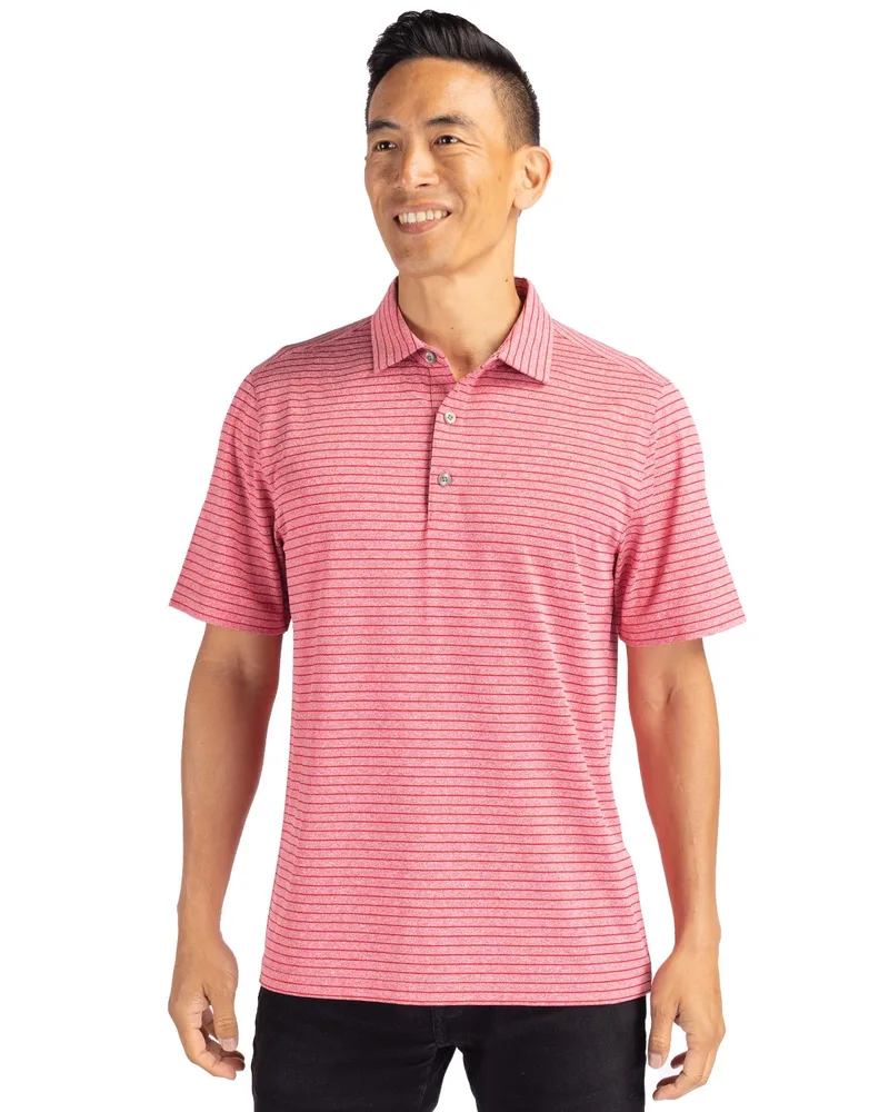Cutter & Buck Forge Eco Heather Stripe Stretch Recycled Mens Big & Tall Polo