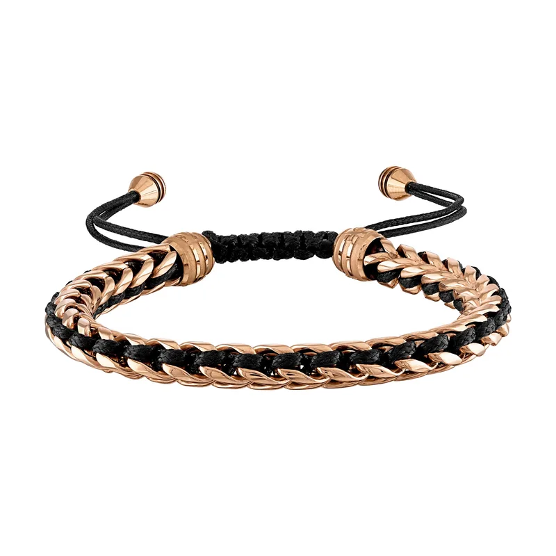Bulova Jewelry Stainless Steel & Rose Ip Latin Grammy® Bracelet