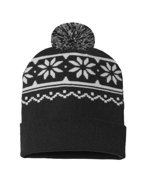 Cap America® USA-Made Snowflake Beanie
