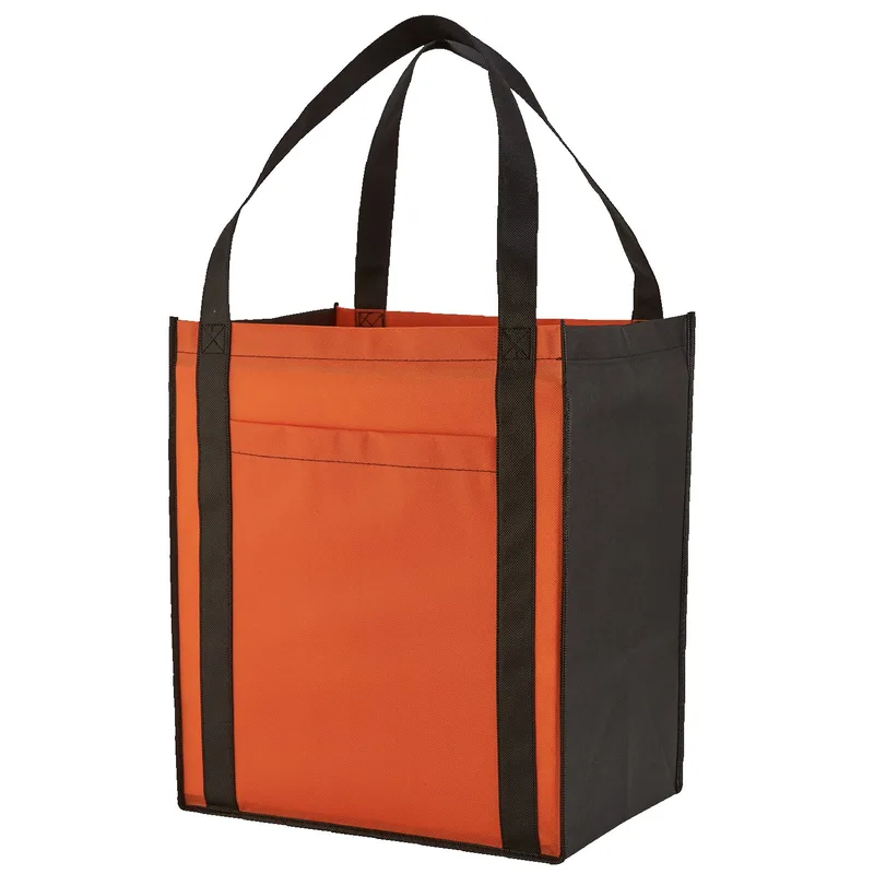 Large Non-Woven Grocery Tote Bag w/ Pocket view 4