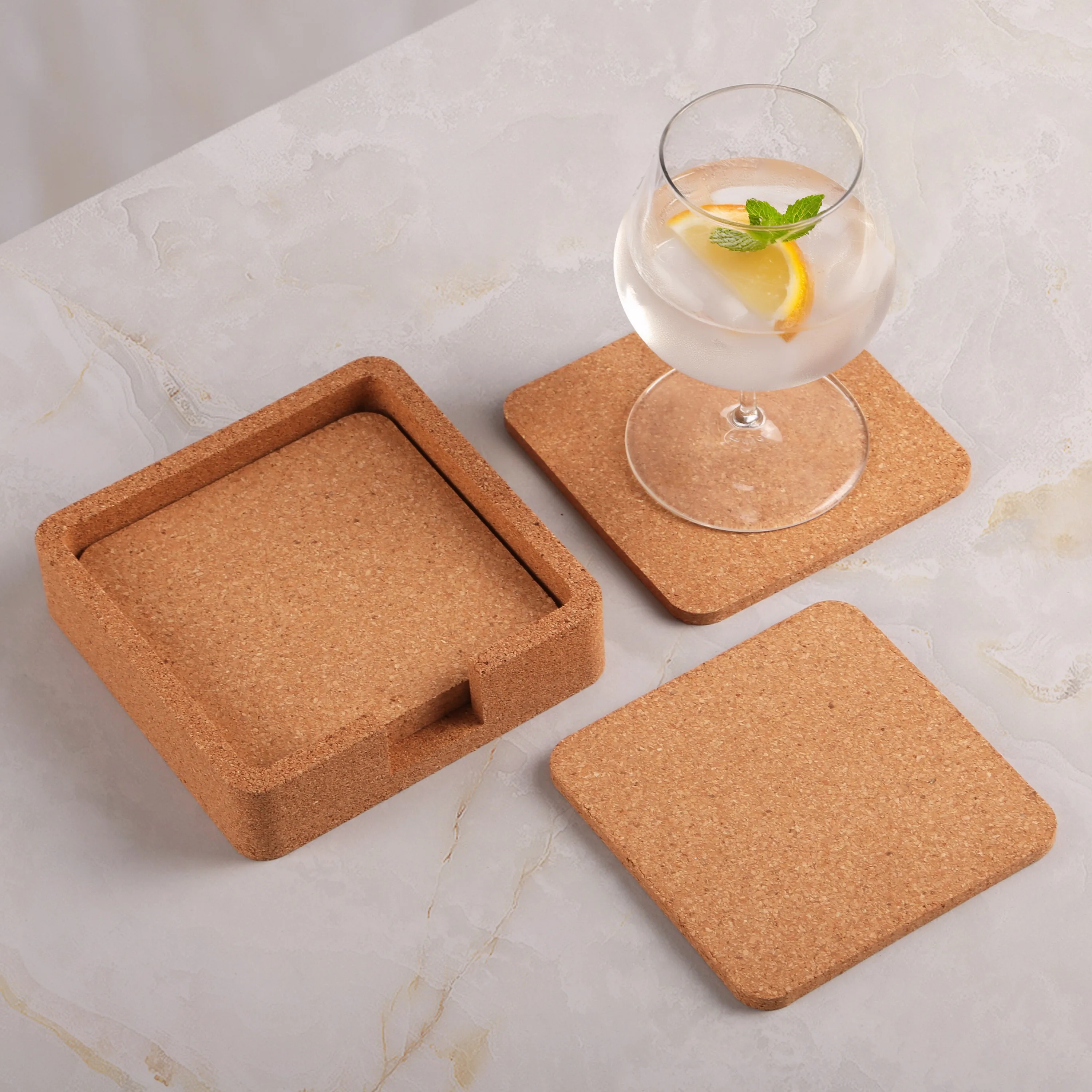 Square Cork Coaster Set view 2