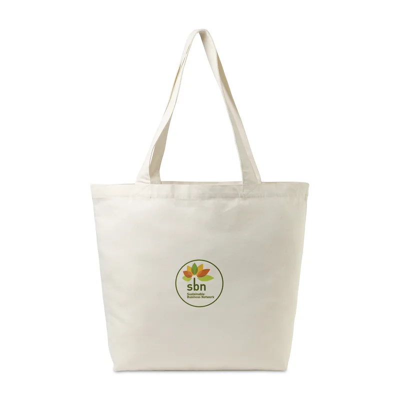 AWARE™ Recycled Cotton Shopper Tote with Interior Zip Pocket - Natural