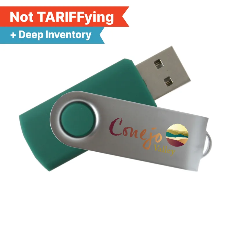 iClick® Gold Swivel USB Flash Drive 16GB