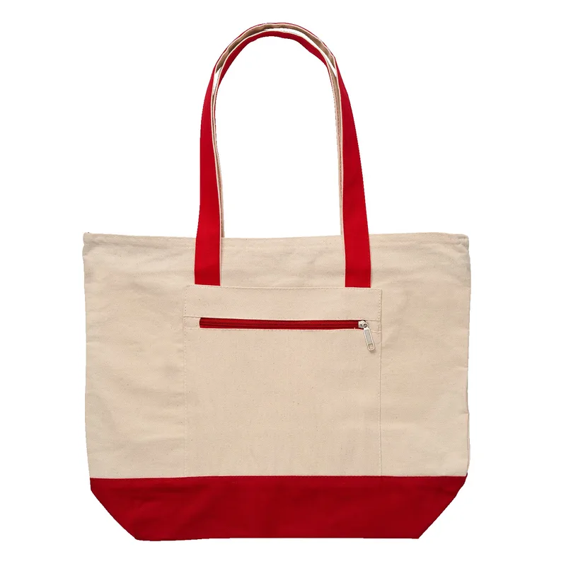12 Oz. Cotton Canvas Zippered Tote Bag view 2