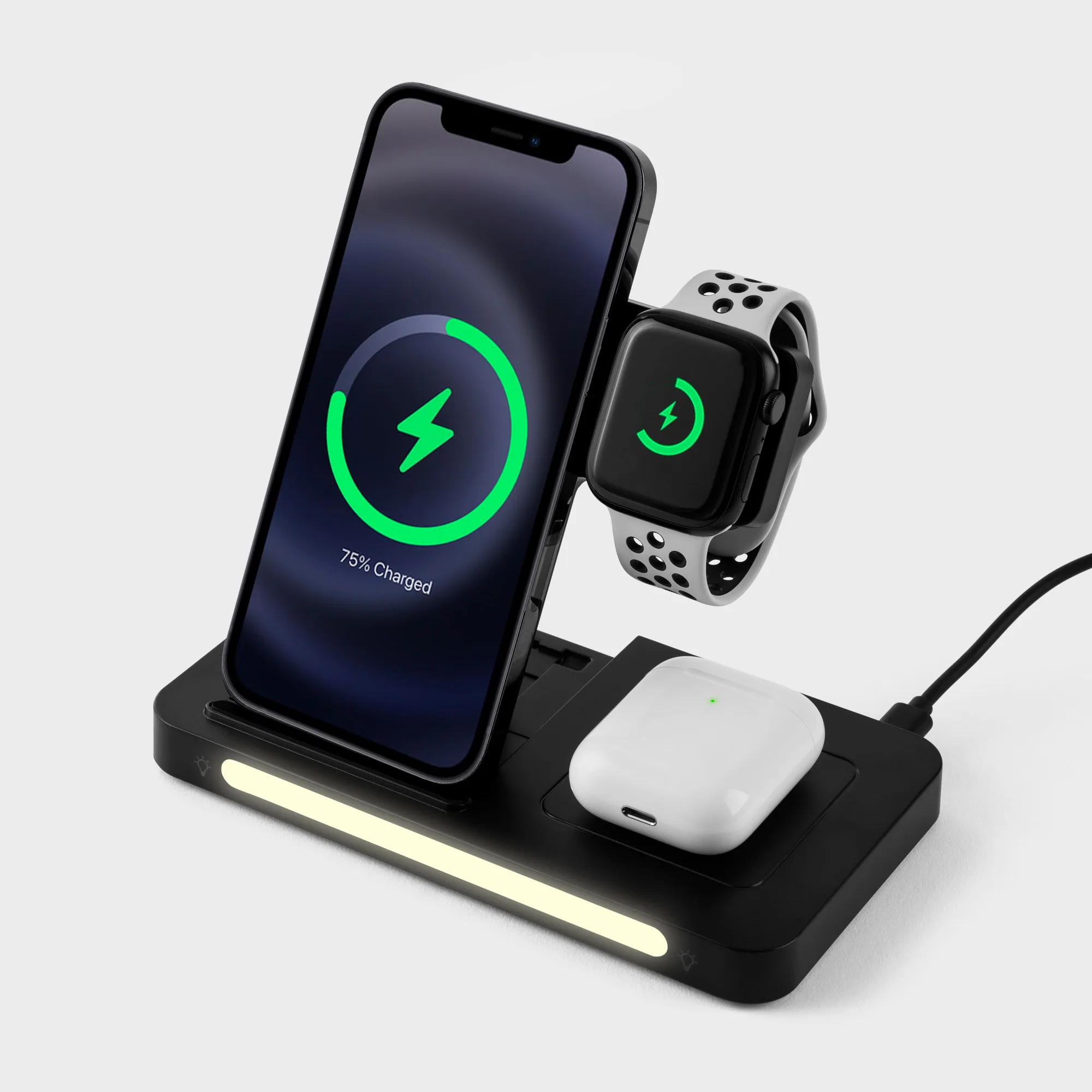 3-in-1 Wireless Charging Station with Adjustable Light view 5