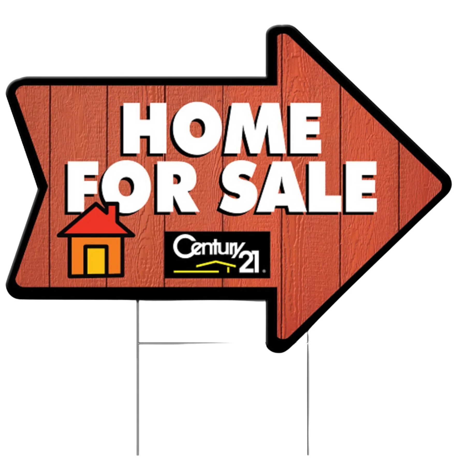 Custom Cut 4mm Coroplast™ Arrow Sign Full Bleed with H Frame