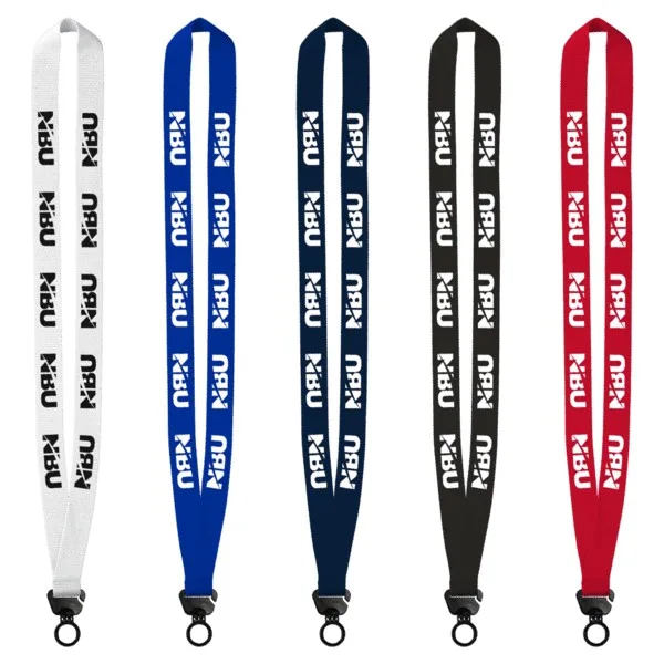 Evolution34 - 3/4" Polyester Welded Lanyard with Trapezoid and Plastic O-Ring view 2