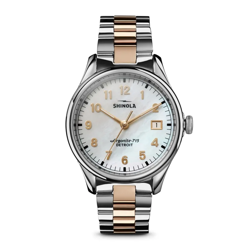 Shinola Ladies' Vinton Rose Gold & Silver-Tone Stainless Steel Watch Mop Dial