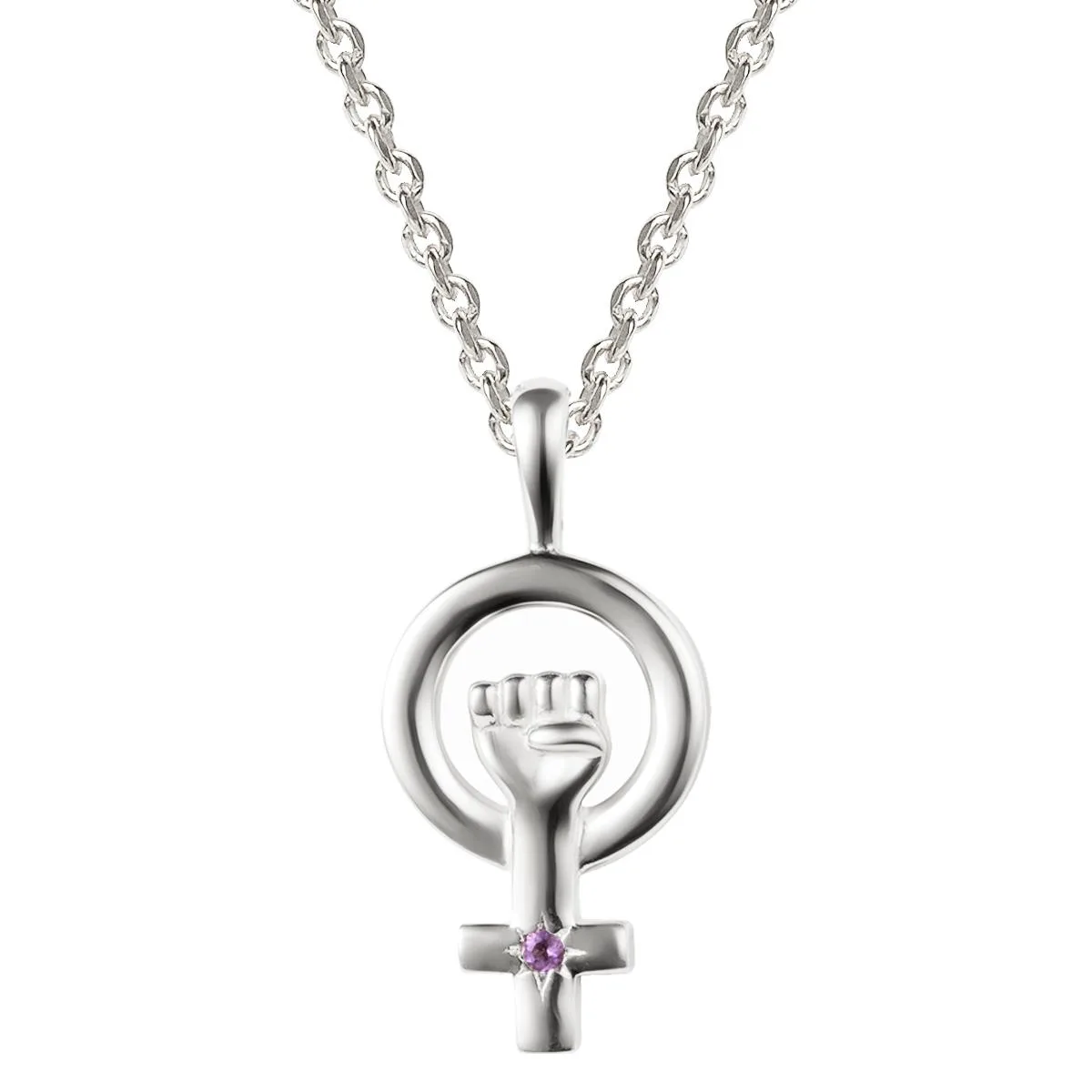 Jilco Inc Woman Power Goddess Charm Necklace - Sterling Silver