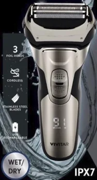 Health, Beauty & Fitness Vivitar Waterproof Foil Cordless Lithium Rechargeable Men's Shaver