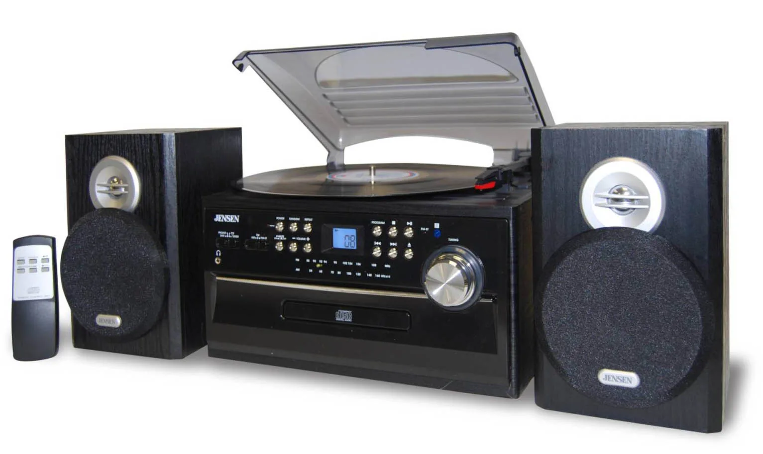 Jensen Audio 3 Speed Turntable, Cassette Player, Cd And Am/Fm Radio
