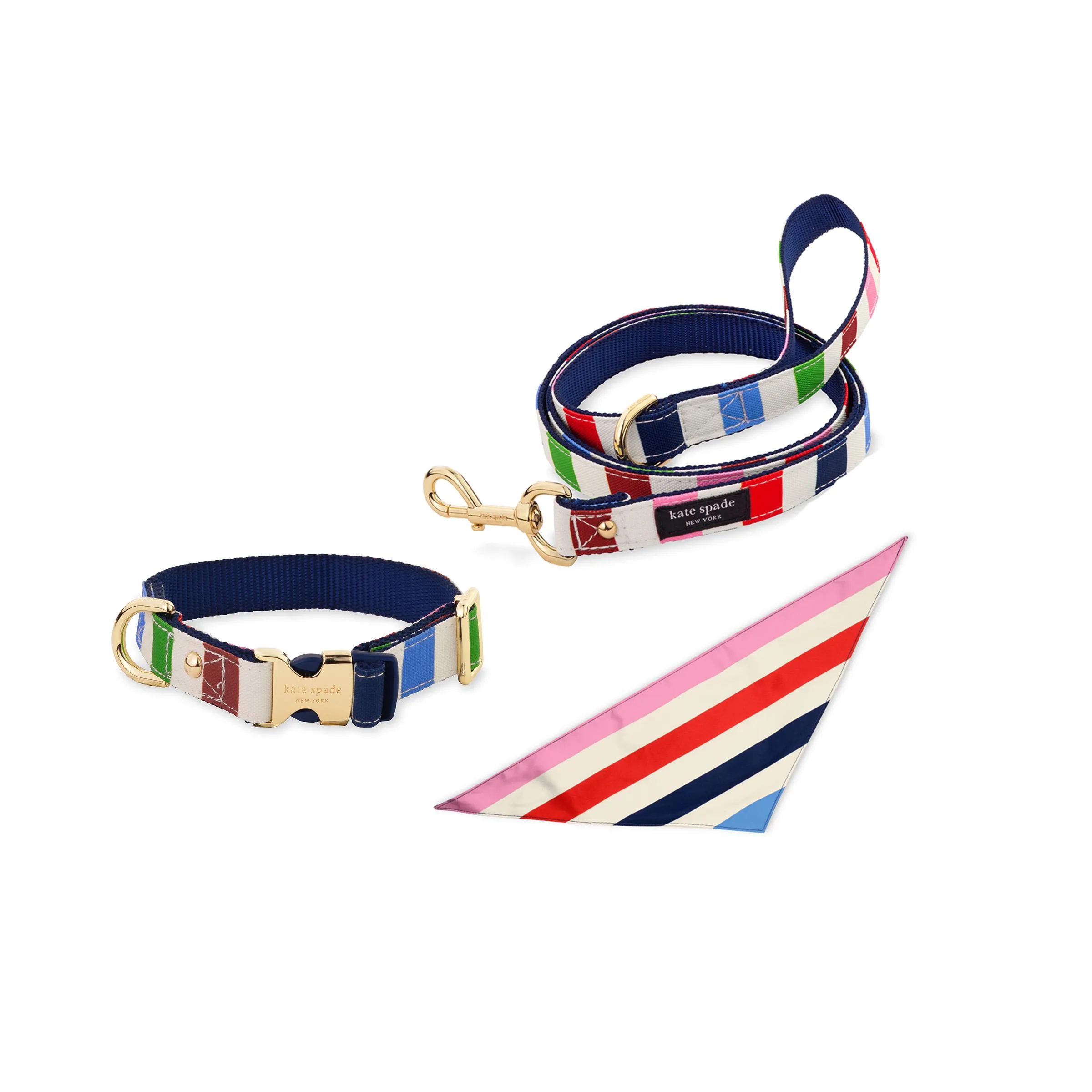 kate spade new york Medium/Large Collar, Leash & Bandana Bundle