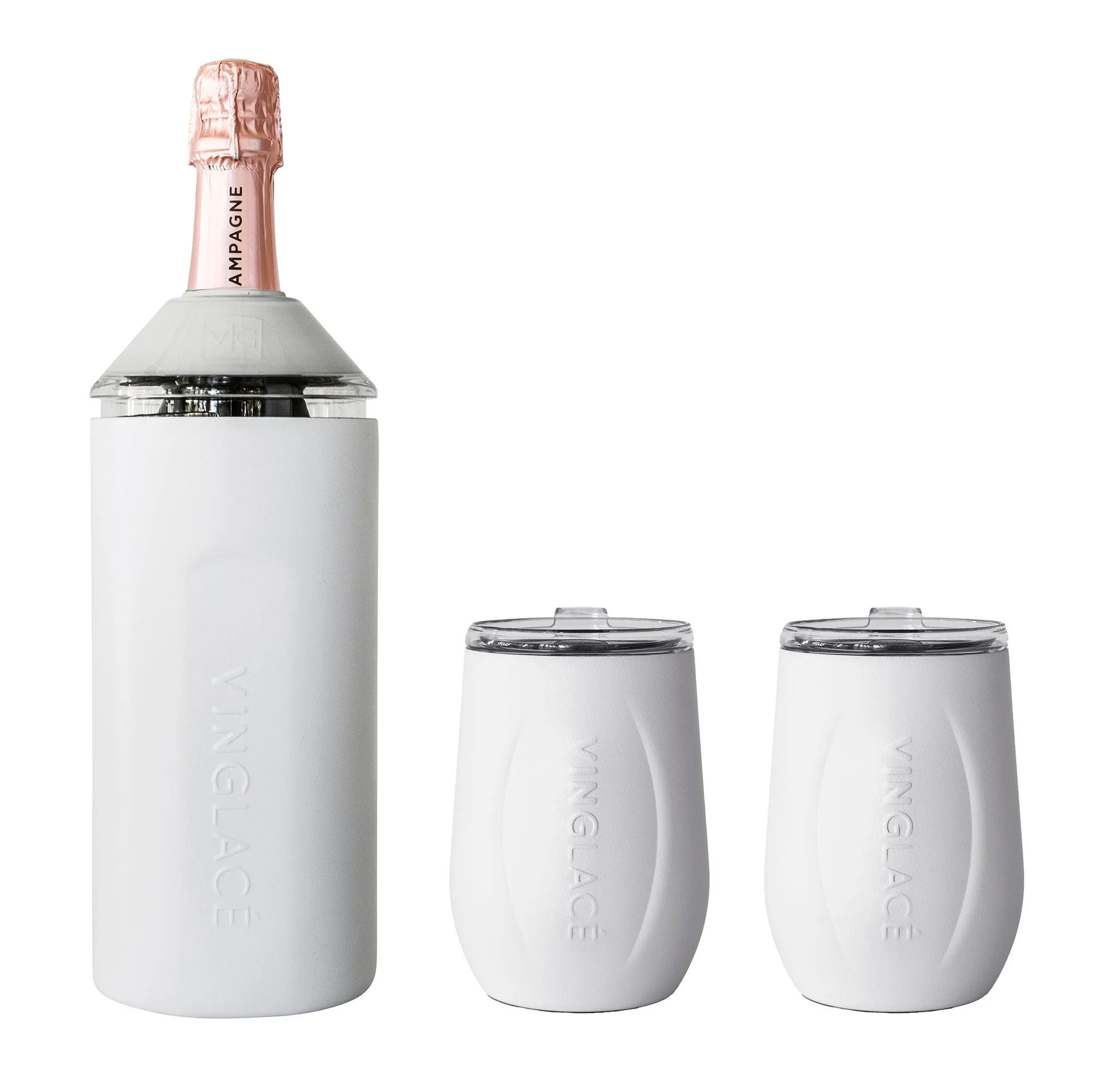 Vinglace Wine Chiller Gift Set W/ 2 Tumblers White