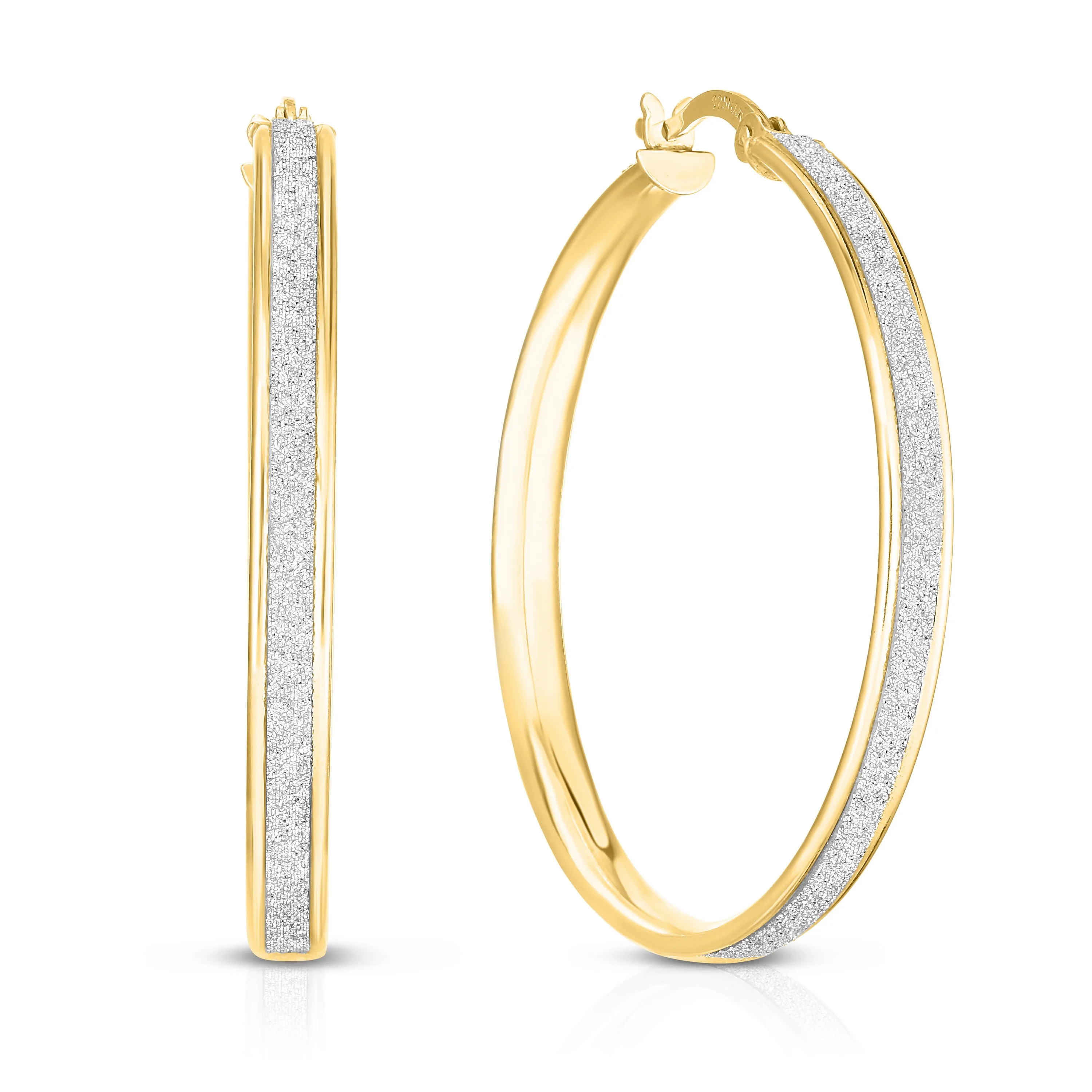 Jilco Inc Glitter Hoops - Sterling Silver