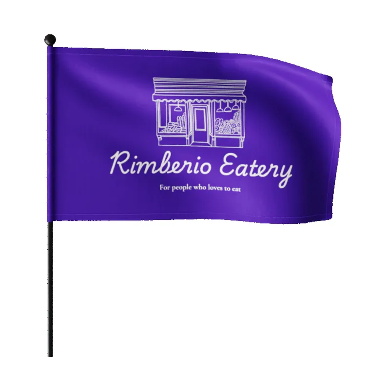 75D Polyester Waving Flag w/ Pole (15"x9" Flag/16" Pole)