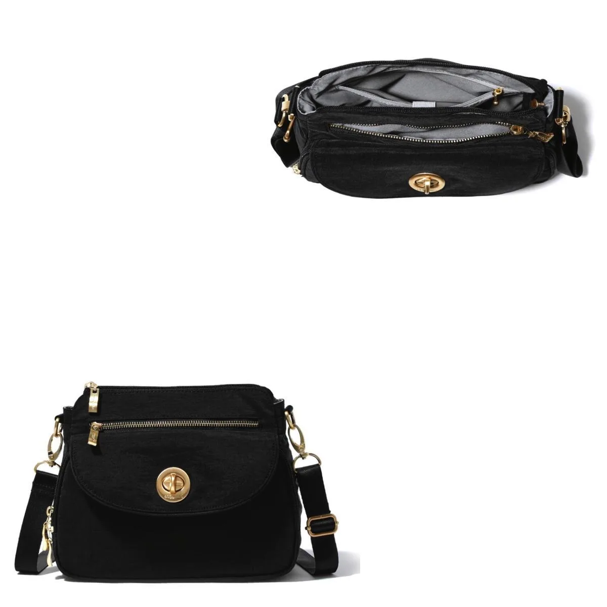 Baggallini Calais Crossbody Bag - Black/Gold