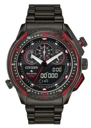 Citizen® Men's Promaster SST Eco-Drive® Gray Watch w/Black Dial & Red Accents