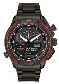 Citizen® Men's Promaster SST Eco-Drive® Gray Watch w/Black Dial & Red Accents