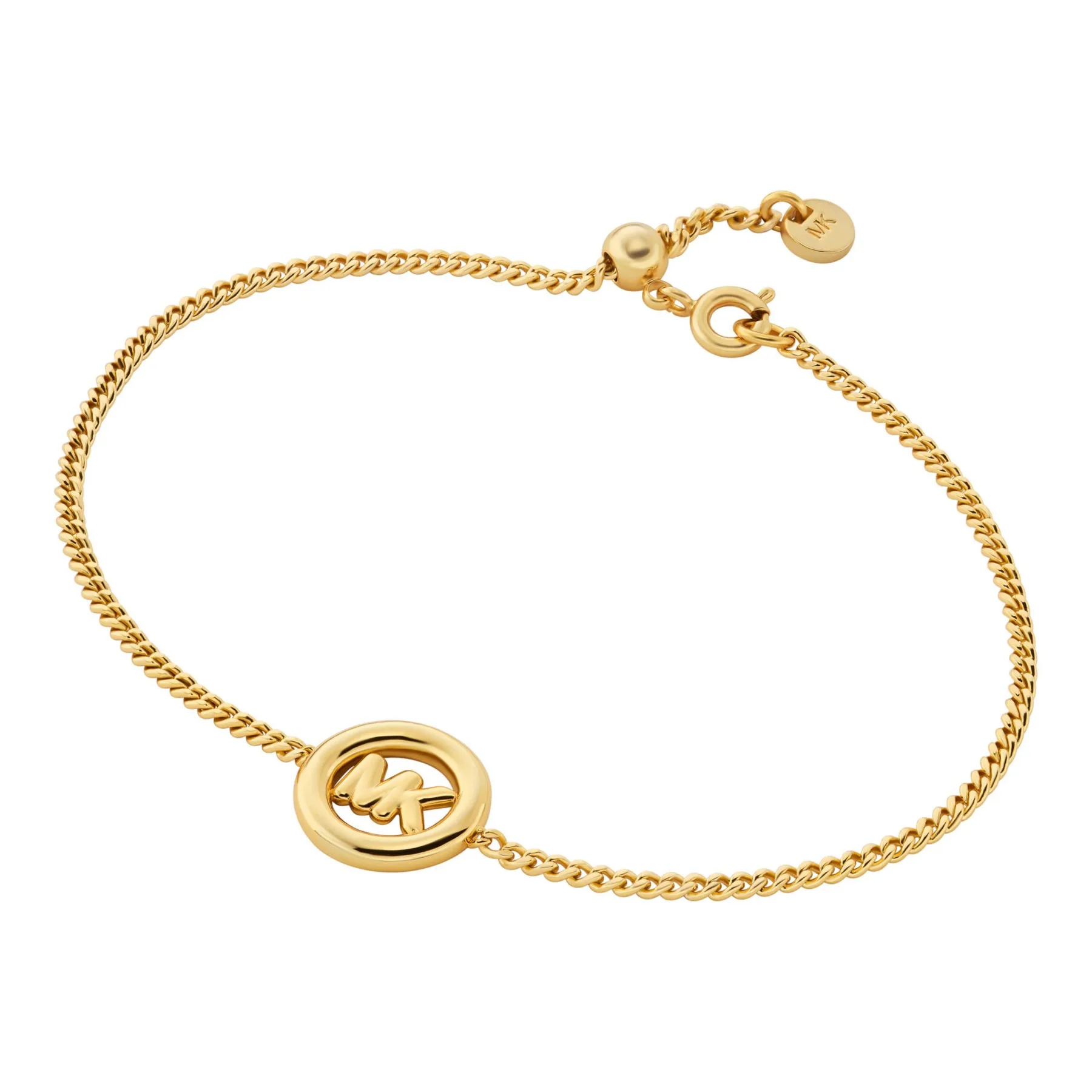 Michael Kors Logo Charm Slider Bracelet in Gold