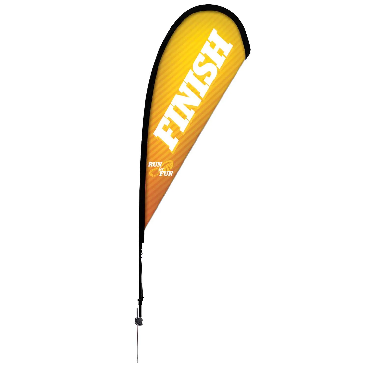 8' Premium Teardrop Sail Sign Flag, 1-Sided, Ground Spike