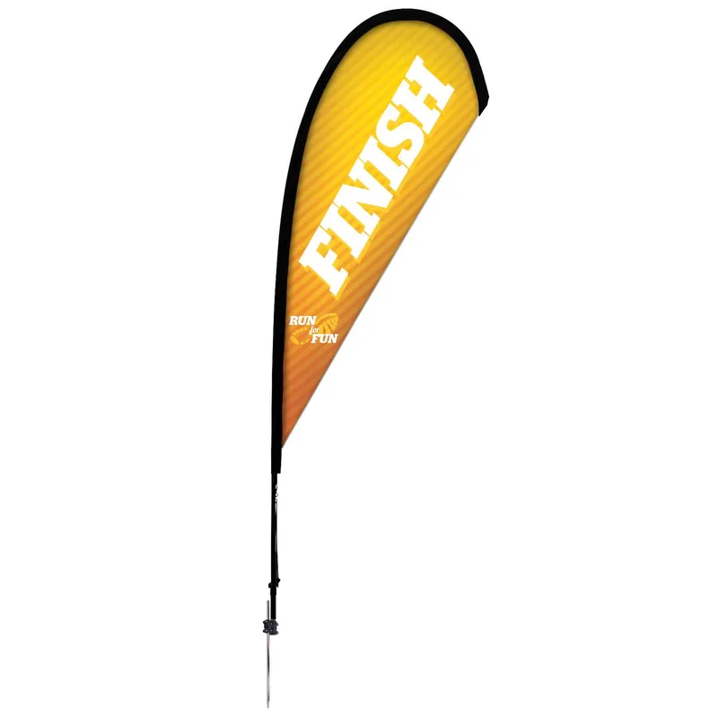 8' Premium Teardrop Sail Sign Flag, 1-Sided, Ground Spike