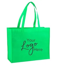 Non-Woven Shopping Bag w/6" Gusset (16"x12"x6") — Black