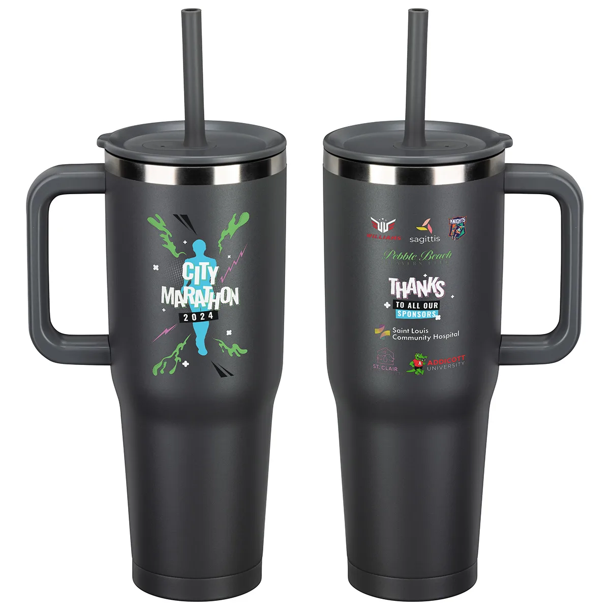 SENSO® Summit 40 oz Insulated Stainless Steel Travel Mug with Press-In Str view 7