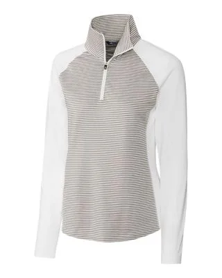 Cutter & Buck Forge Tonal Stripe Stretch Half Zip Womens Top view 2