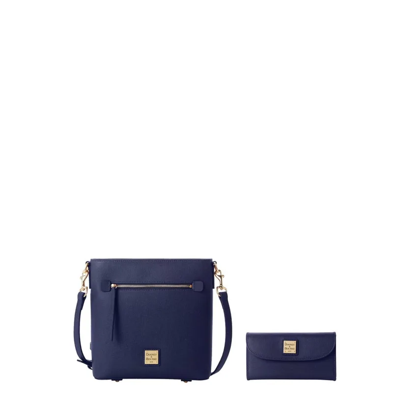 Dooney & Bourke Marine Saffiano Zip Crossbody And Continental Clutch Set