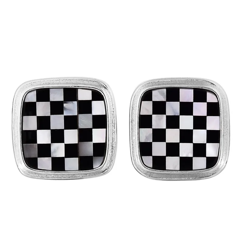 Jilco Inc Onyx & Mother Of Pearl Cuff Links