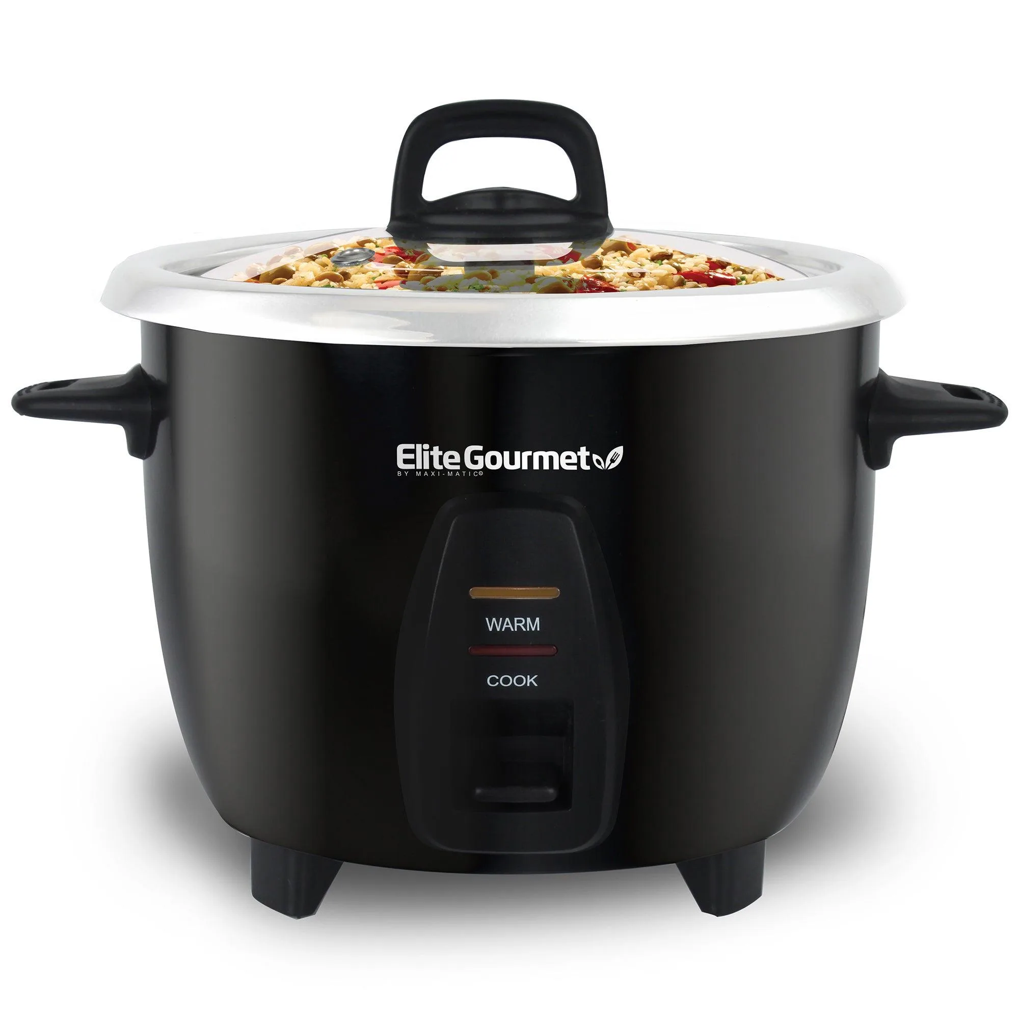 Elite 10 Cup Rice Cooker W/ Stainless Steel Cooking Pot Black