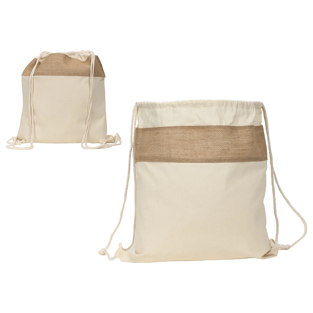 Savanna Jute & Recycled Cotton Drawstring Backpack view 2