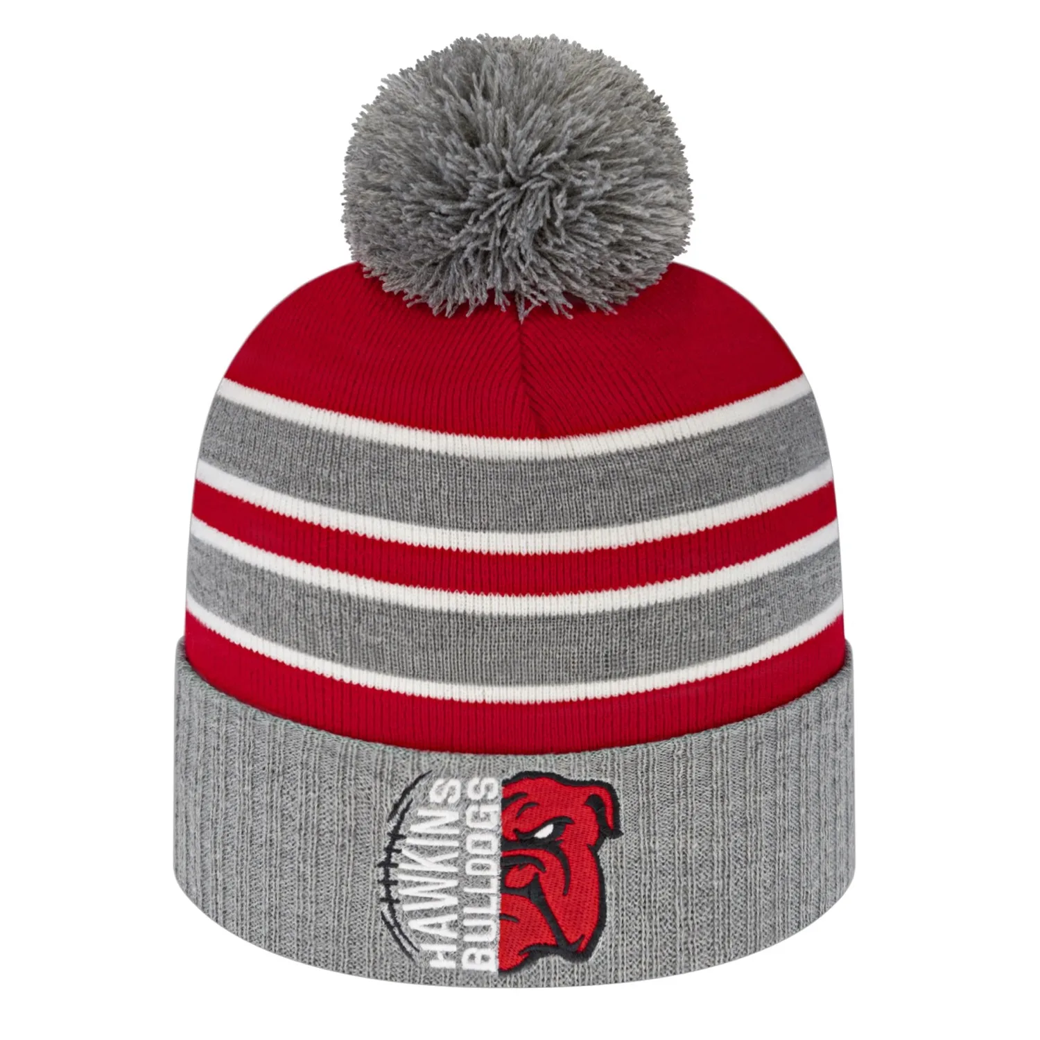 Double Stripe Knit Cap With Ribbed Cuff