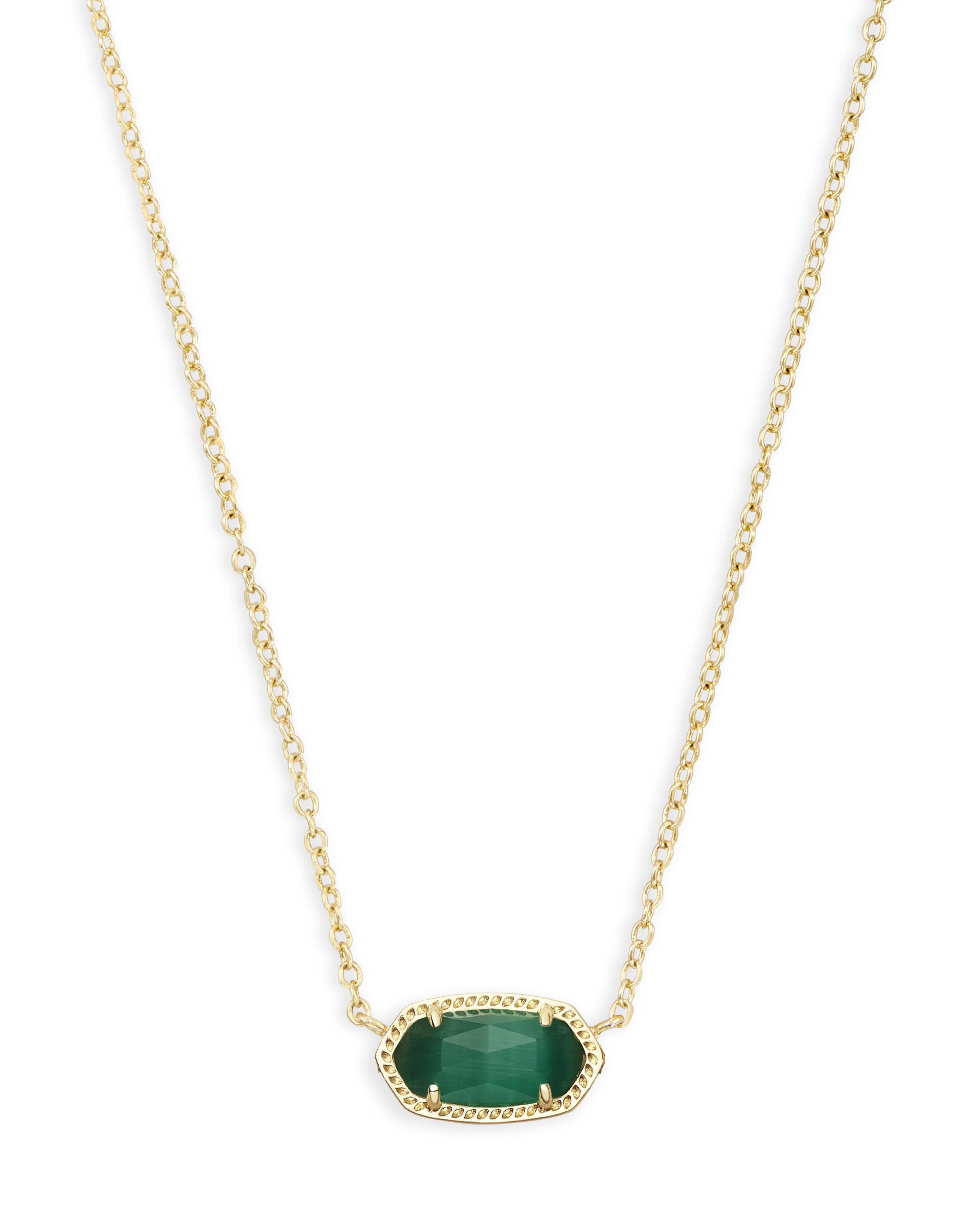 Kendra Scott Elisa Emerald Short Pendant Necklace