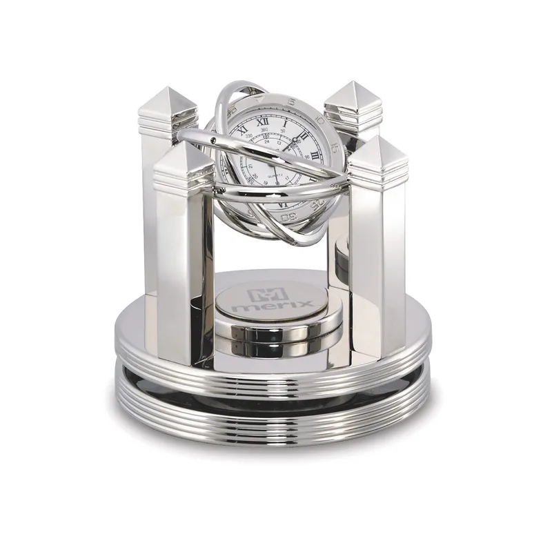 Celestial Silver Gimbal Clock