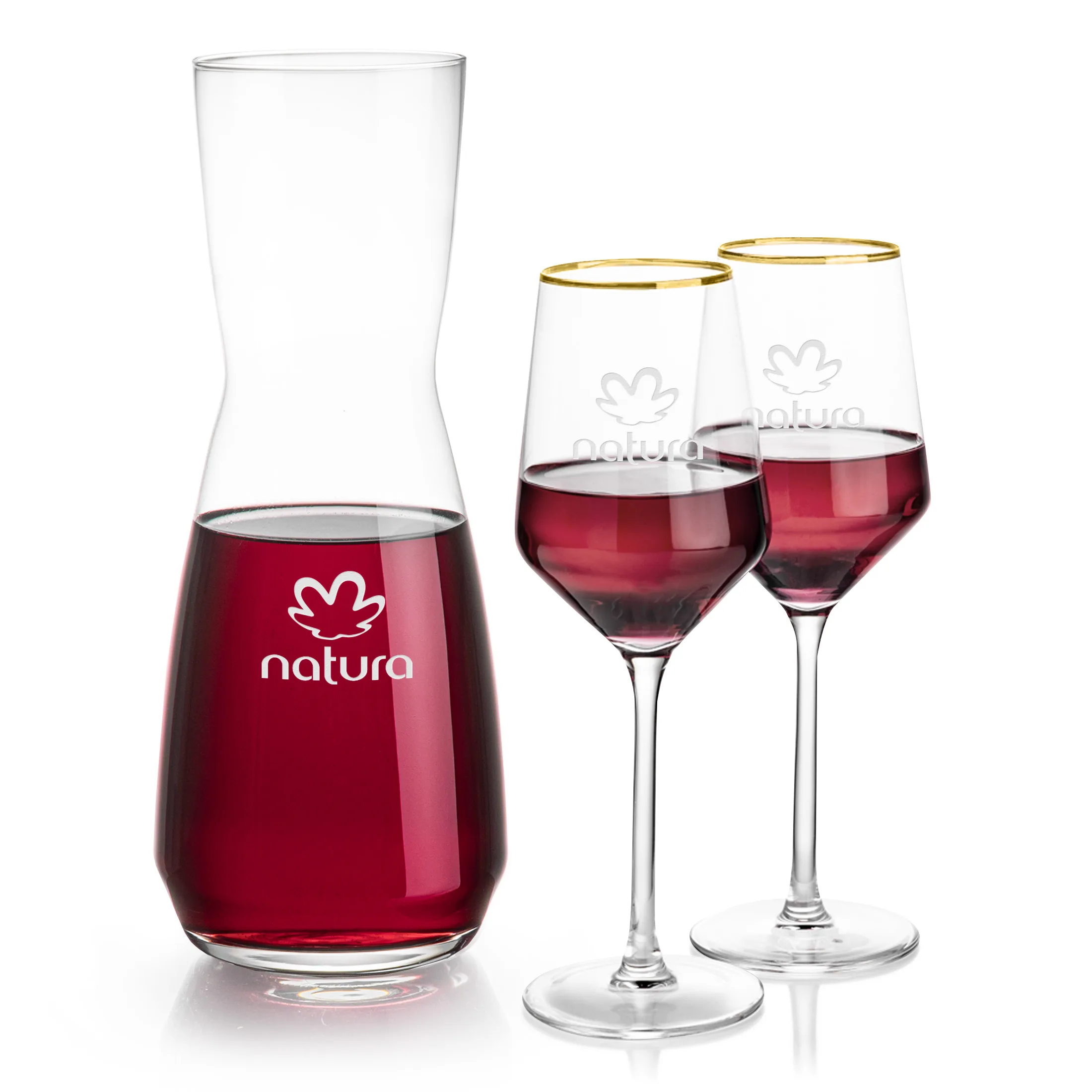 Carafe Stemmed Set, Tucson Gold Set, Carafe & 2 Wine