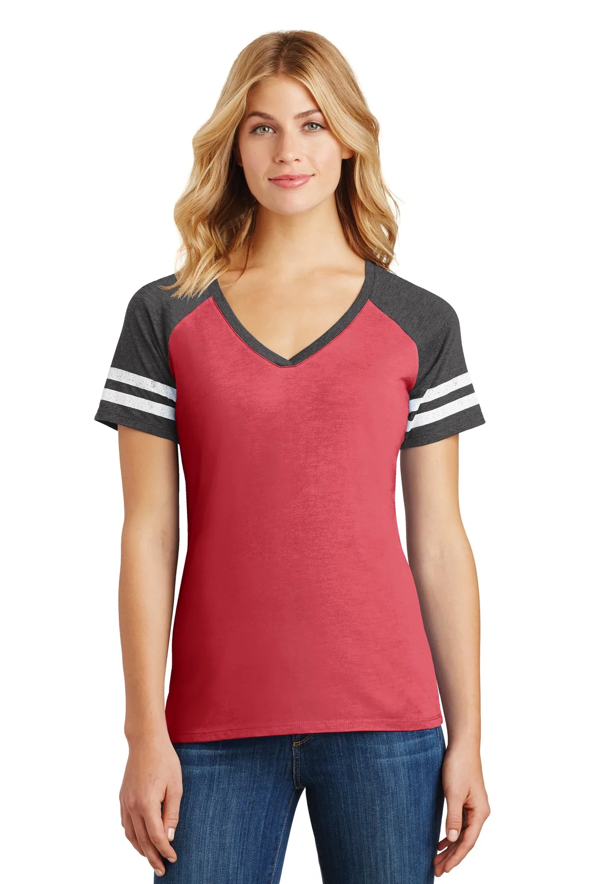 District ® Women's Game V-Neck Tee.