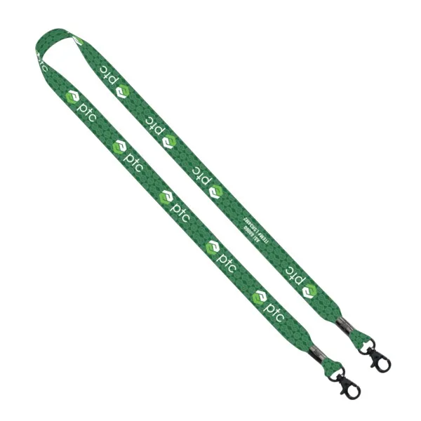 3/4" rPET Dye-Sublimated Double-Ended Lanyard With Metal Crimp and Lobster Clip