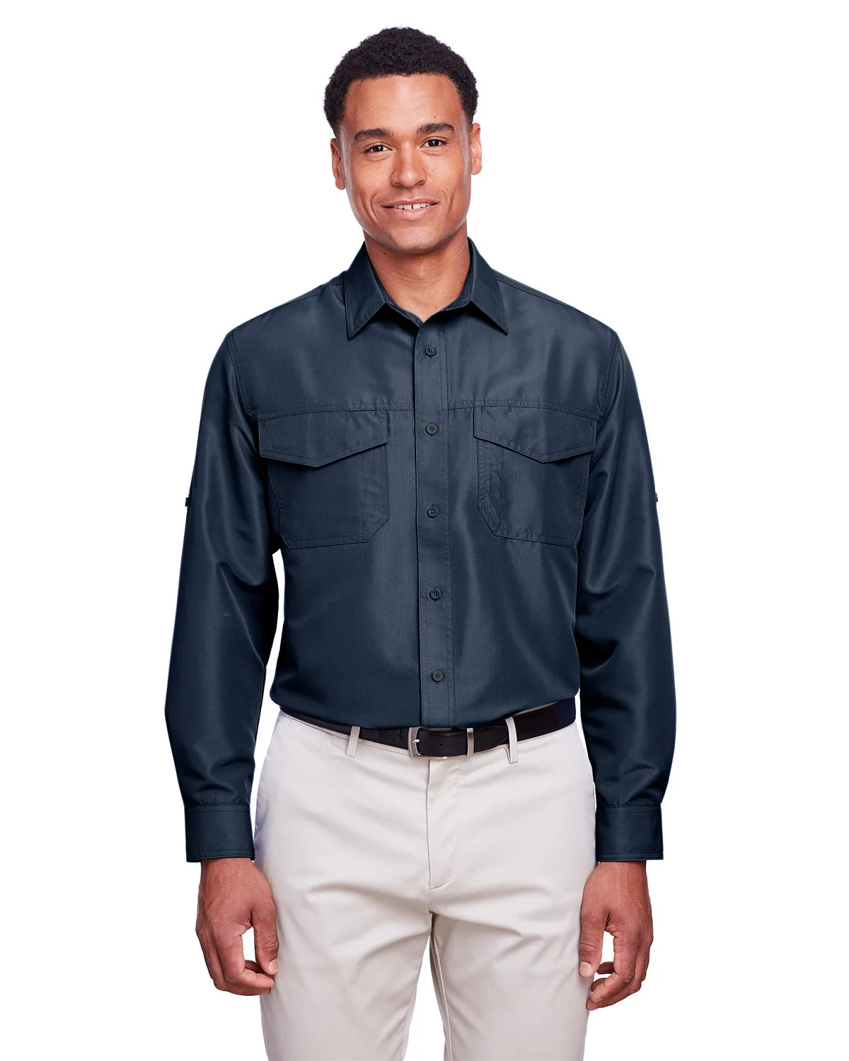 Harriton Men's Key West Long-Sleeve Performance Staff Shirt view 5