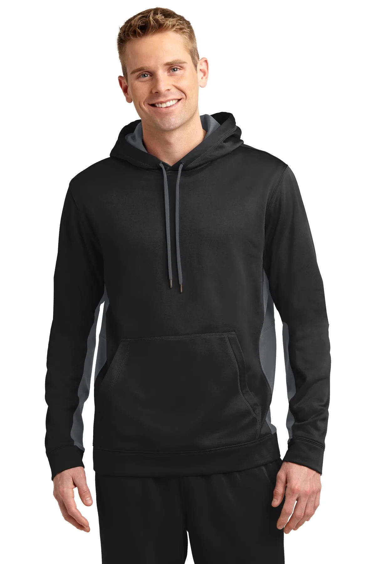 Sport-Tek® Sport-Wick® Fleece Colorblock Hooded Pullover.
