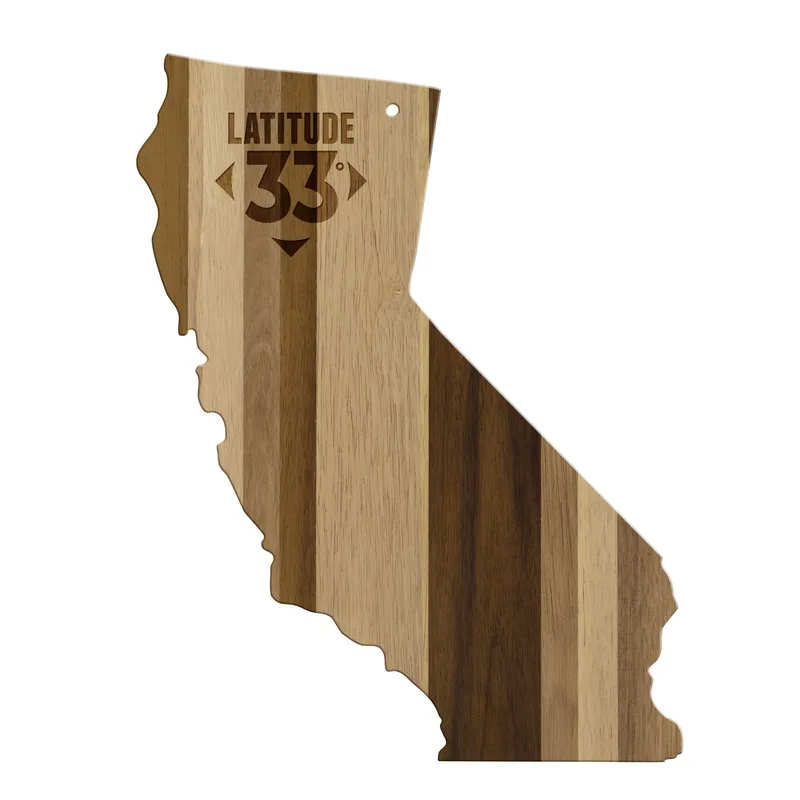 Rock & Branch® Shiplap Series California State Shaped Wood Serving & Cutting Board