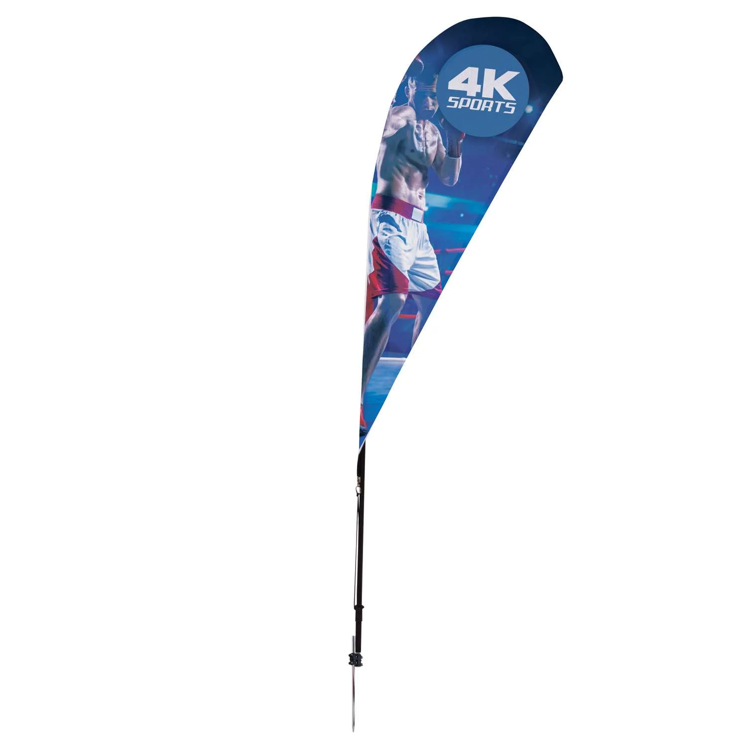 6' Streamline Teardrop Sail Sign Flag, 1-Sided with Spike