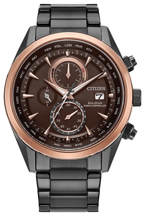 Citizen Watch Men's Sport Luxury Radio Control Stainless Steel Bracelet Watch Red Dial